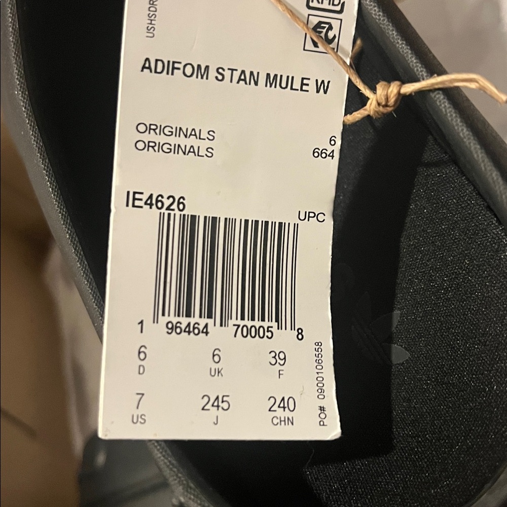Adidas Stan Smith Mule Shoes Sandals new black Women’s Size 7 - Picture 11 of 11
